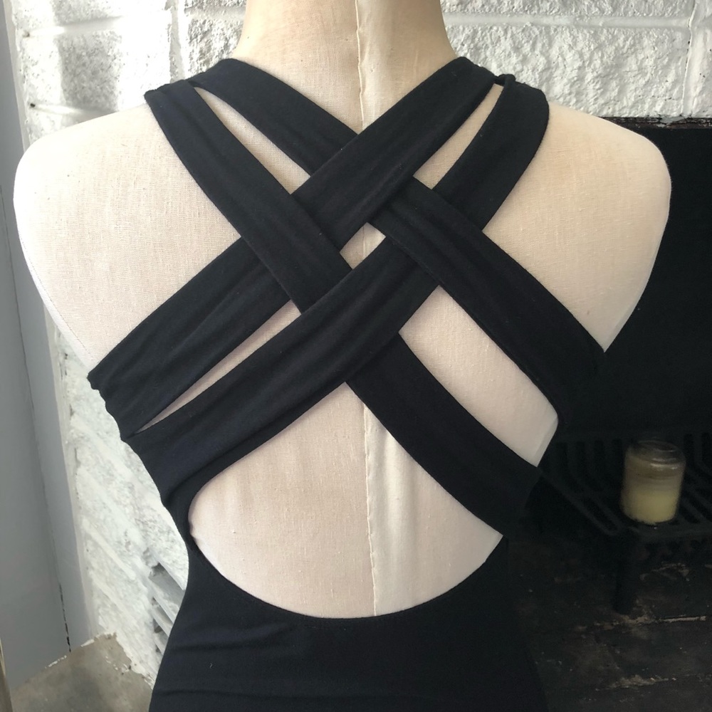ASOS Criss Cross Back Black Dress